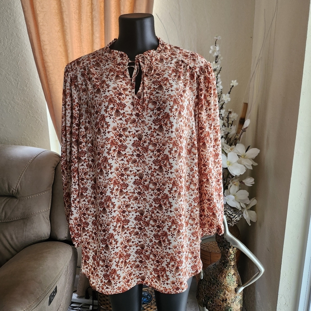 Cynthia Rowley Floral Blouse size 1X